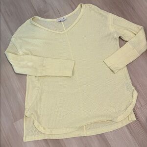 Vintage American thermal knit v-neck top Sz M